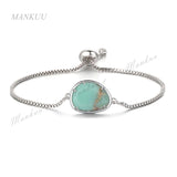 Geometric Sea Sediment Jaspers Beads Chain Bracelet