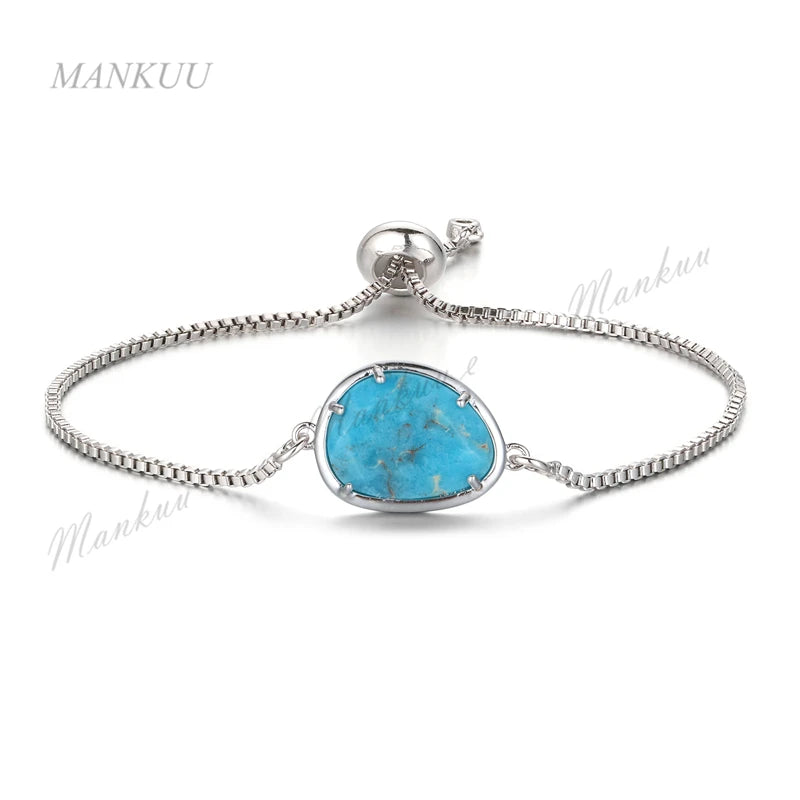 Geometric Sea Sediment Jaspers Beads Chain Bracelet