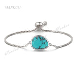 Geometric Sea Sediment Jaspers Beads Chain Bracelet