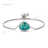 Geometric Sea Sediment Jaspers Beads Chain Bracelet