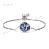 Geometric Sea Sediment Jaspers Beads Chain Bracelet
