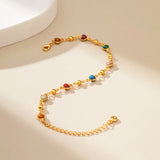 Geometric Enamel Copper Bracelet for Women