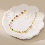 Geometric Enamel Copper Bracelet for Women