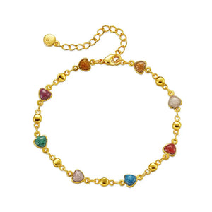 Geometric Enamel Copper Bracelet for Women