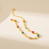 Geometric Enamel Copper Bracelet for Women