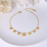 Geometric Flower Foot Chain Anklet Stainless Steel Plated Women's Accessories