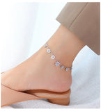 Geometric Flower Foot Chain Anklet Stainless Steel Women's Accessories