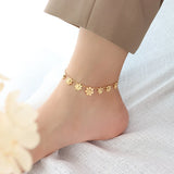 Geometric Flower Foot Chain Anklet Stainless Steel Women's Accessories