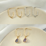 U-Shaped Silver Needle Ear Stud Earrings DIY Accessories