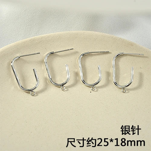 U-Shaped Silver Needle Ear Stud Earrings DIY Accessories