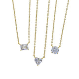 CZ Stone Necklace Clear Cubic Zirconia 925 Sterling Silver Collar