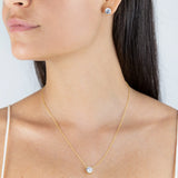 CZ Stone Necklace Clear Cubic Zirconia 925 Sterling Silver Collar