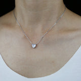 Geometric Single CZ Stone Necklace 925 Sterling Silver Collar