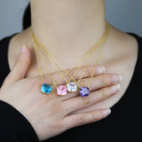 Colorful Cubic Zirconia Geometric Necklace