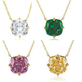 Colorful Cubic Zirconia Geometric Necklace