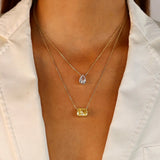 Colorful Cubic Zirconia Geometric Necklace