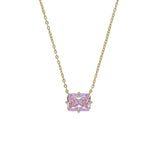 Colorful Cubic Zirconia Geometric Necklace