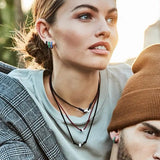 Geometric Pendant Rope Choker Necklace Couple Jewelry