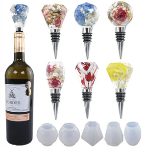 Geometric Sphere Wine Stopper Silicone Mold DIY Crafts
