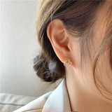 Square Rhinestone Clip Earrings No Piercing Minimalist Jewelry