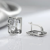 Geometric Zircon Clip Earrings Vintage Jewelry