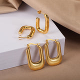 Vintage Square Hoop Earrings Stainless Steel Steampunk Dangle Jewelry