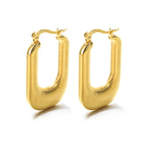 Vintage Square Hoop Earrings Stainless Steel Steampunk Dangle Jewelry