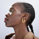 Vintage Square Hoop Earrings Stainless Steel Steampunk Dangle Jewelry