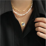 Square Moonstone Pendant S925 Sterling Silver Necklace Labradorite