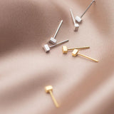 Square Tiny Stud Earring 925 Sterling Silver Ear Jewelry Gift