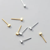 Square Tiny Stud Earring 925 Sterling Silver Ear Jewelry Gift