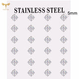 Square Zircon Stud Earrings Set Stainless Steel 12 Pairs Lot