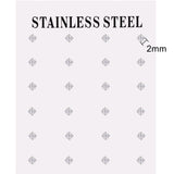 Square Zircon Stud Earrings Set Stainless Steel 12 Pairs Lot