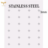 Square Zircon Stud Earrings Set Stainless Steel 12 Pairs Lot