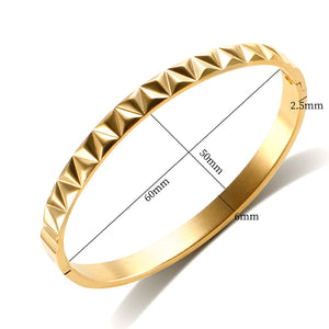 Stainless Steel Triangle Bracelet Plated Cuff Bangle Women's Jewelry
