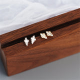 Geometric Trapezoid Stud Earrings Sterling Silver Zircon for Women Girls