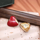 Geometric Triangle Alloy Clip Earrings, Oil Painting Enamel Brincos for Women