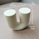 Geometric U-Shaped Candle Mold 3D Abstract Architectural Resin Moulds