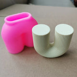 Geometric U-Shaped Candle Mold 3D Abstract Architectural Resin Moulds