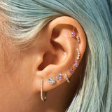 Geometric CZ Vermeil Sterling Silver Earrings