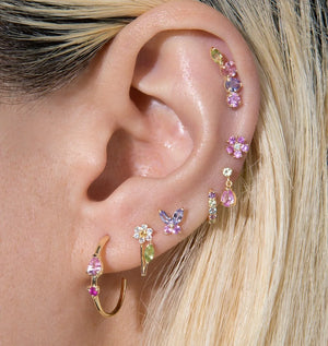 Geometric CZ Vermeil Sterling Silver Earrings