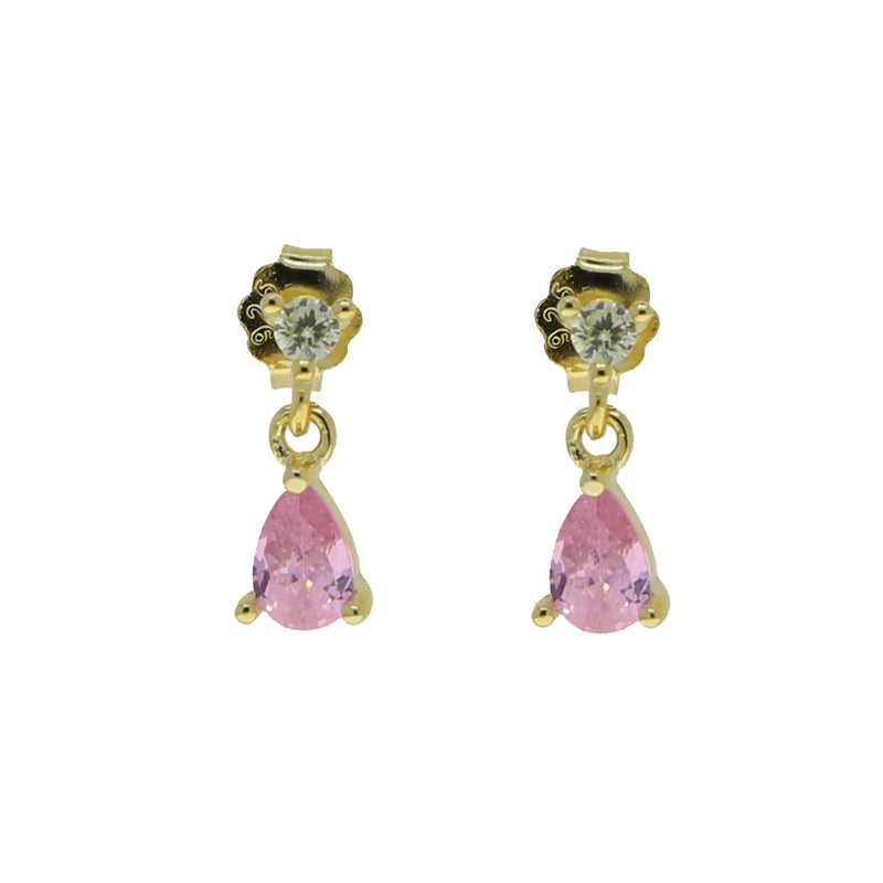 Geometric CZ Vermeil Sterling Silver Earrings