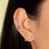 Geometric CZ Vermeil Sterling Silver Earrings