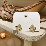 Geometric Block Earrings No Hole Ear Clips Hollowing Clip Earring