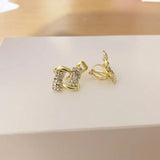 Geometric Block Earrings No Hole Ear Clips Hollowing Clip Earring