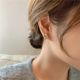 Geometric Block Earrings No Hole Ear Clips Hollowing Clip Earring
