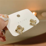 Geometric Block Earrings No Hole Ear Clips Hollowing Clip Earring