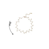 Geometric Pearl Cross Collarbone Chain Necklace