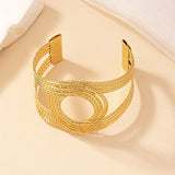 Geometric Circle Twist Open Bracelet for Women Party OL Holiday Jewelry