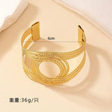 Geometric Circle Twist Open Bracelet for Women Party OL Holiday Jewelry